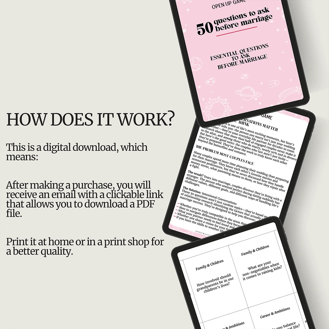 50 questions to ask before marriage (Digital Download)