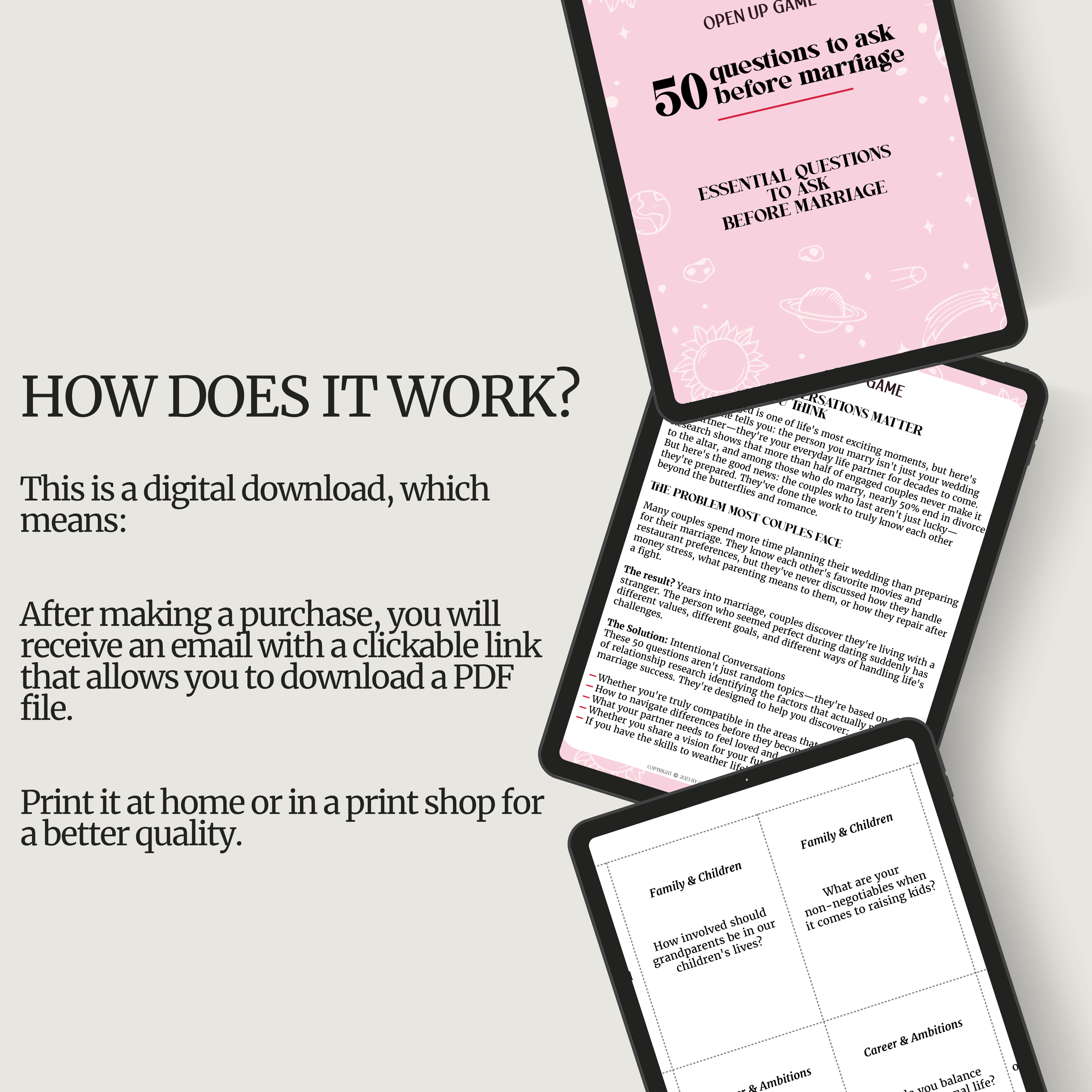 50 questions to ask before marriage (Digital Download)