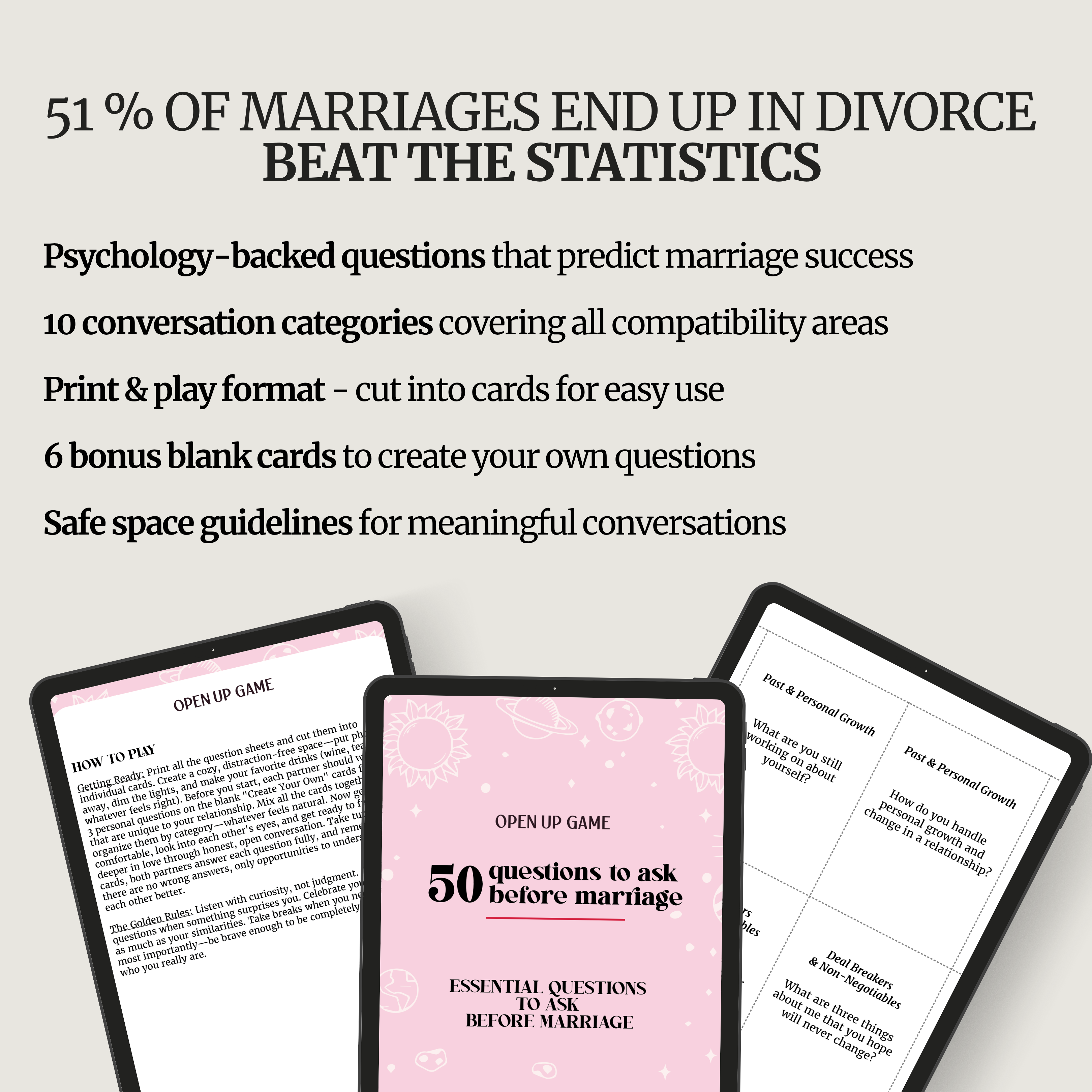 50 questions to ask before marriage (Digital Download)